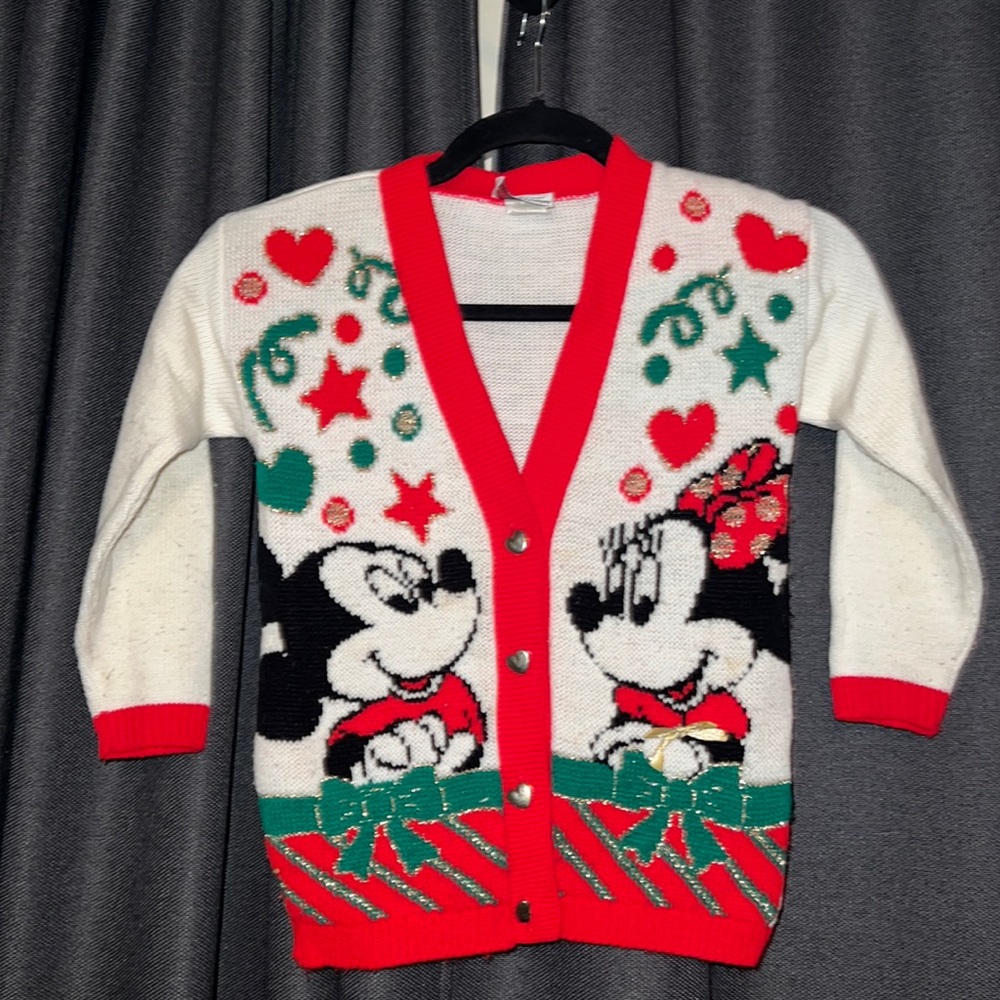 Ugly Christmas Sweaters Size Medium Cardigan Vintage Disney - Picture 1 of 3